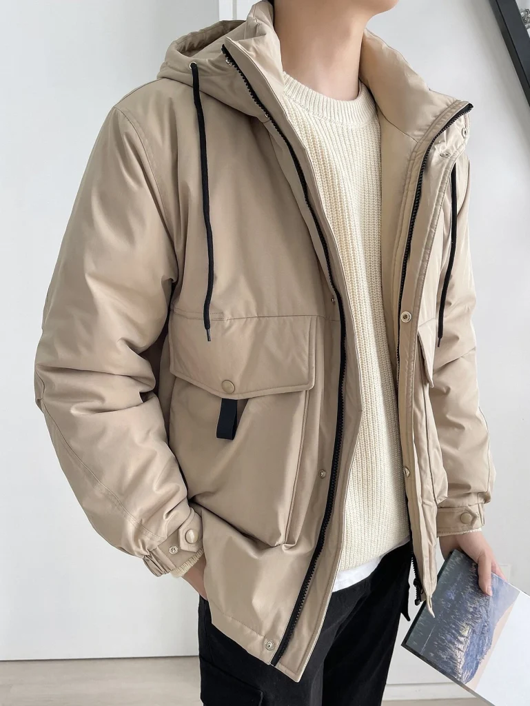 SHEINのベージュ中綿コート