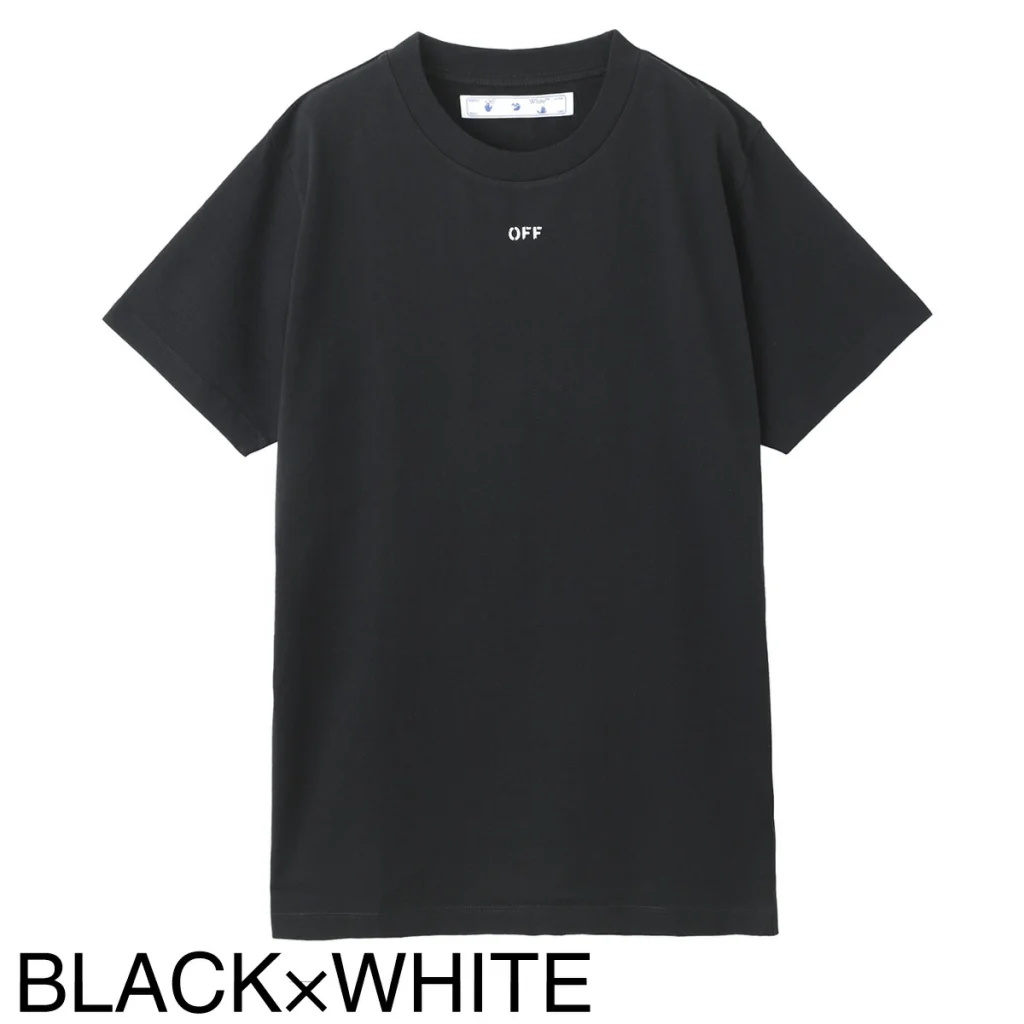 オフホワイトのブラックTシャツ
